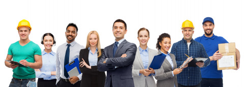 Diverse-group-happy-professionals-industry