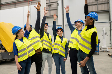 Factory-Team-Cheer-Hands Up
