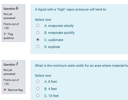 quiz questions and flagged 2019