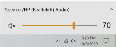 sound muted windows 10