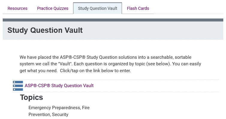 study question vault