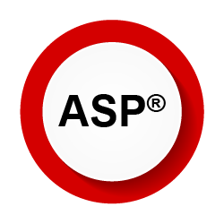 ASP logo in red circle